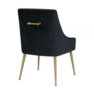 TV - BEATRIX BLACK DINING CHAIR-GOLD LEGS