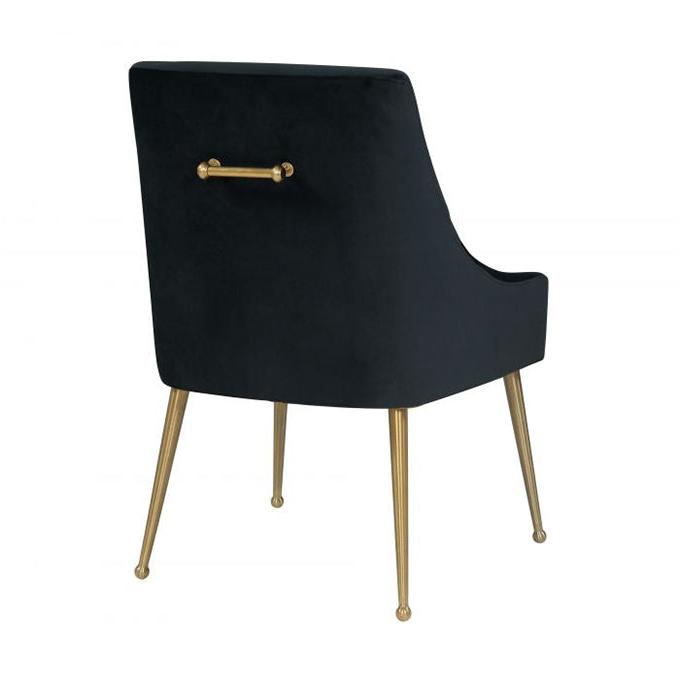 TV - BEATRIX BLACK DINING CHAIR-GOLD LEGS