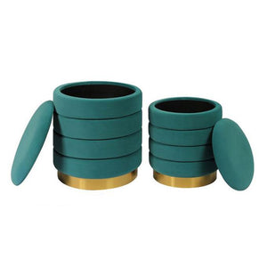 TV - SATURN TEAL STORAGE OTTOMAN-SET/2