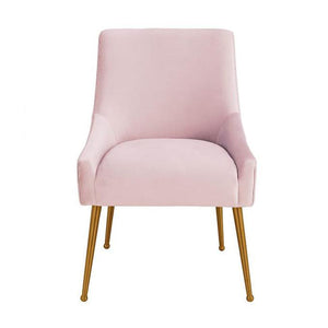 TV - BEATRIX PLEATED BLUSH VELVET SIDE DINING CHAIR