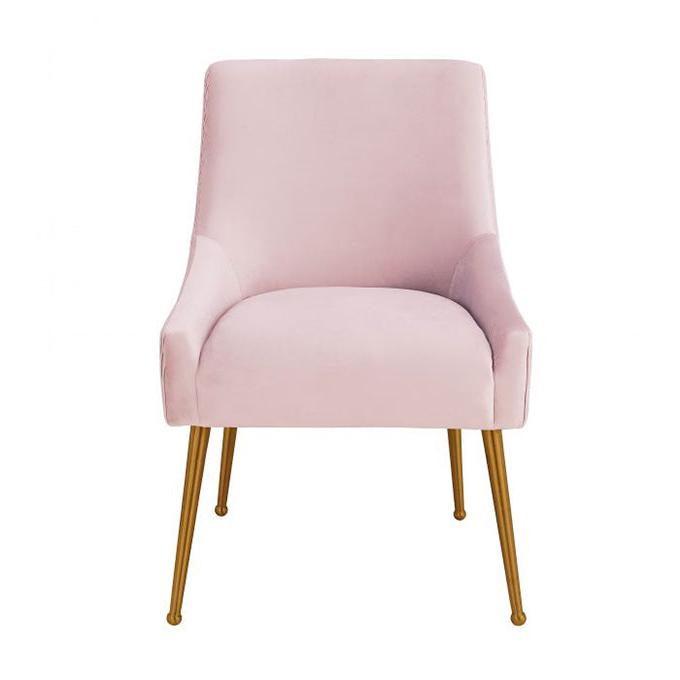 TV - BEATRIX PLEATED BLUSH VELVET SIDE DINING CHAIR