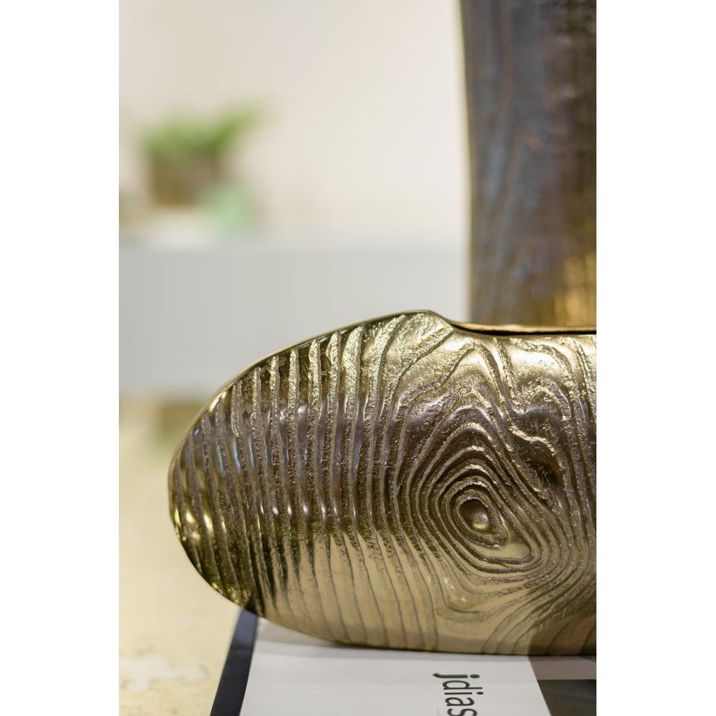 AB - ALU TIMBER OVAL DISC VASE