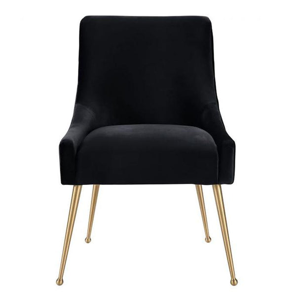 TV - BEATRIX BLACK DINING CHAIR-GOLD LEGS