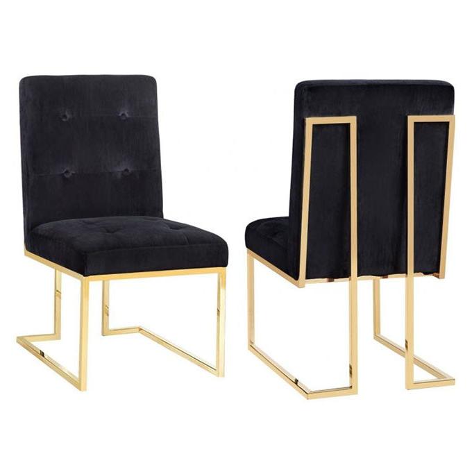 TV - AKIKO BLACK VELVET DINING CHAIR S/2