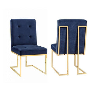 TV - AKIKO NAVY VELVET DINING CHAIR SET OF 2