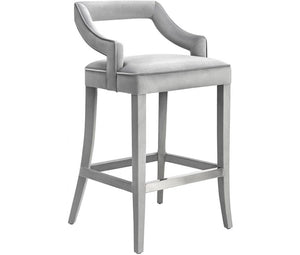 TV - TIFFANY GREY VELVET BAR STOOL