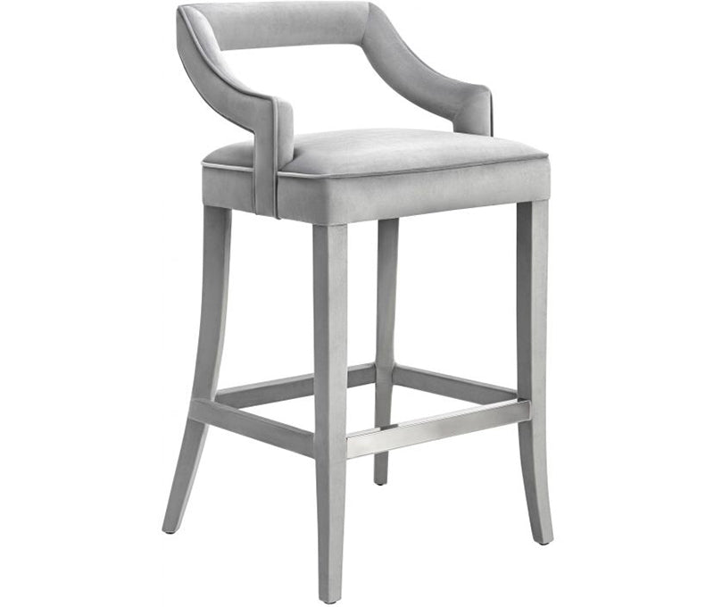 TV - TIFFANY GREY VELVET BAR STOOL