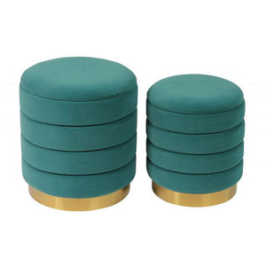 TV - SATURN TEAL STORAGE OTTOMAN-SET/2