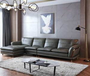 EF - TRANSITIONAL ITALIAN LEATHER SECTIONAL