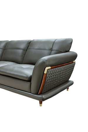EF - TRANSITIONAL ITALIAN LEATHER SECTIONAL