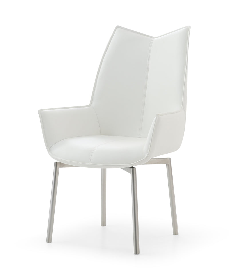 EF - 1218 SWIVEL WHITE DINING CHAIR