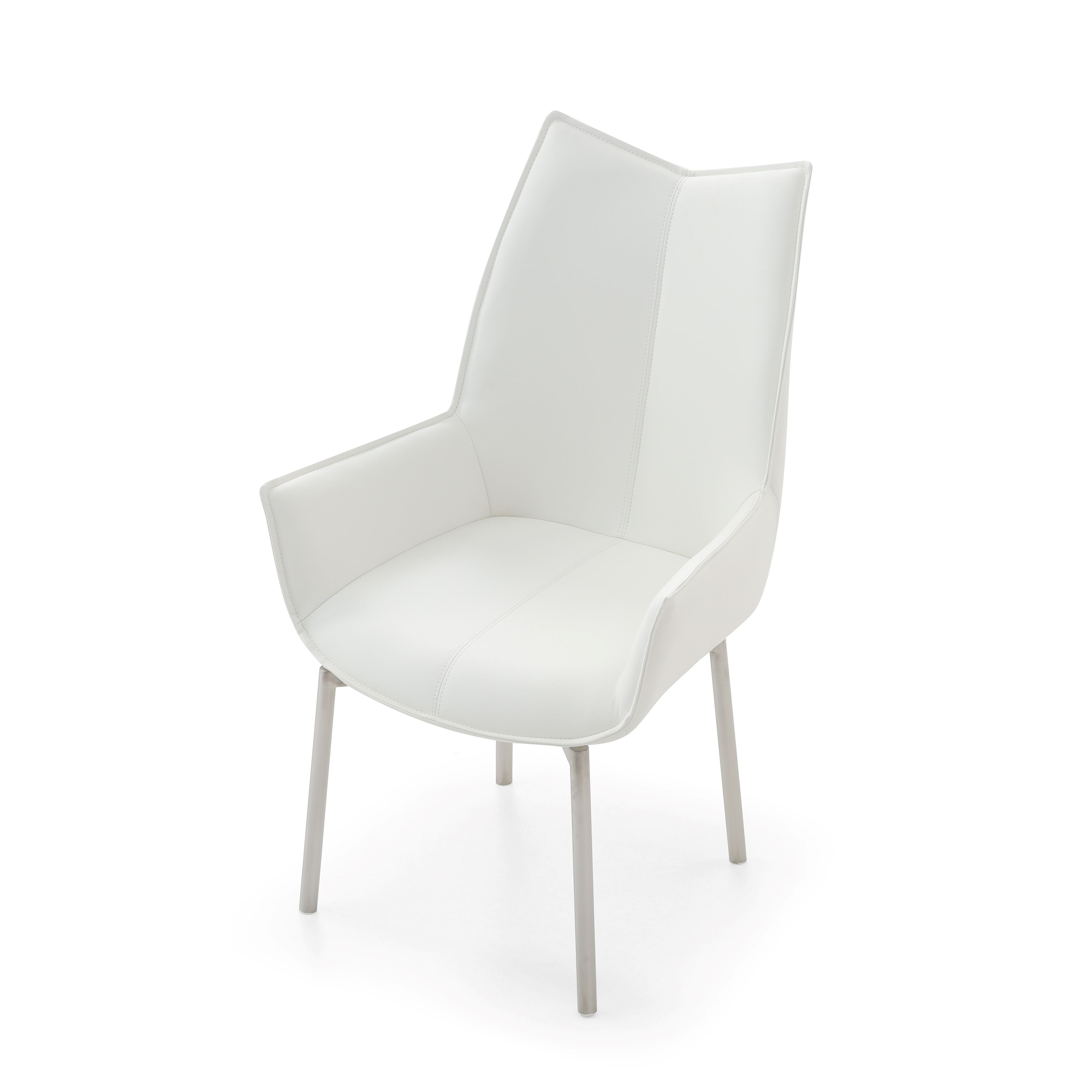 EF - 1218 SWIVEL WHITE DINING CHAIR