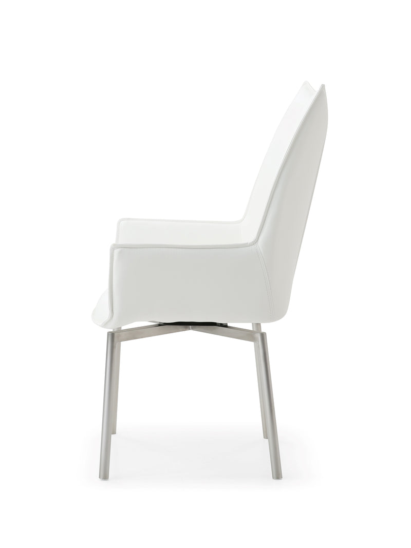 EF - 1218 SWIVEL WHITE DINING CHAIR