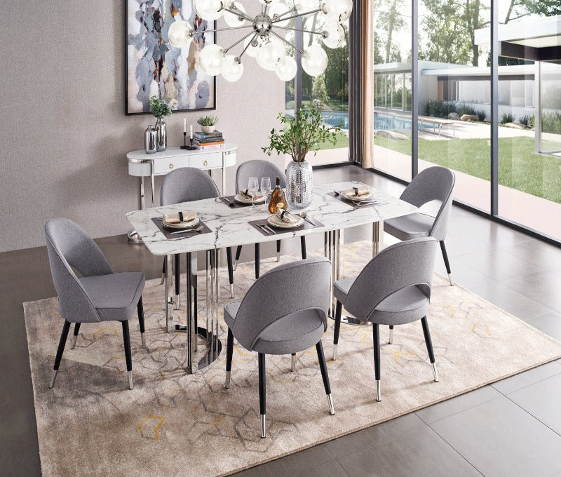 EF - 131 GOLD MARBLE DINING TABLE