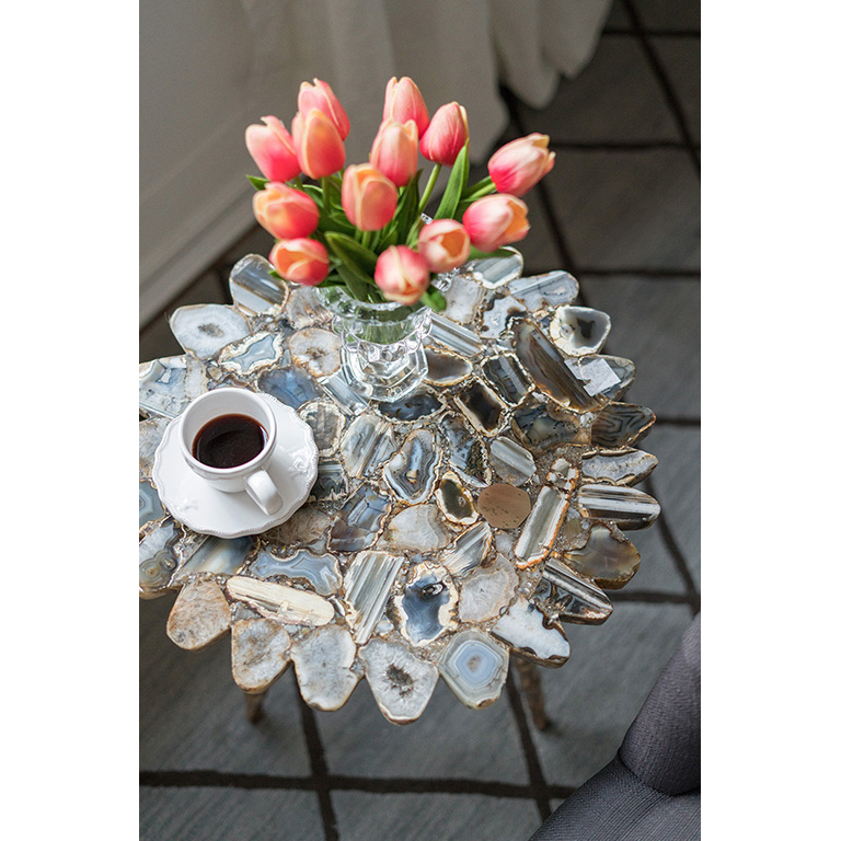AB - AGATE STONE SIDE TABLE