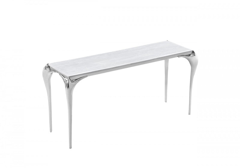VG - MODREST VINCE FAUX MARBLE AND STEEL CONSOLE